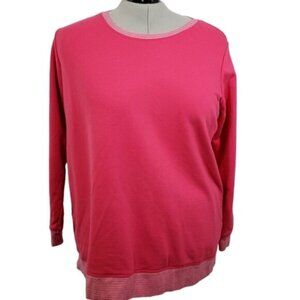 Lands End Serious Sweats  Plus Size Pink Barbie Sweatshirt Size 2X